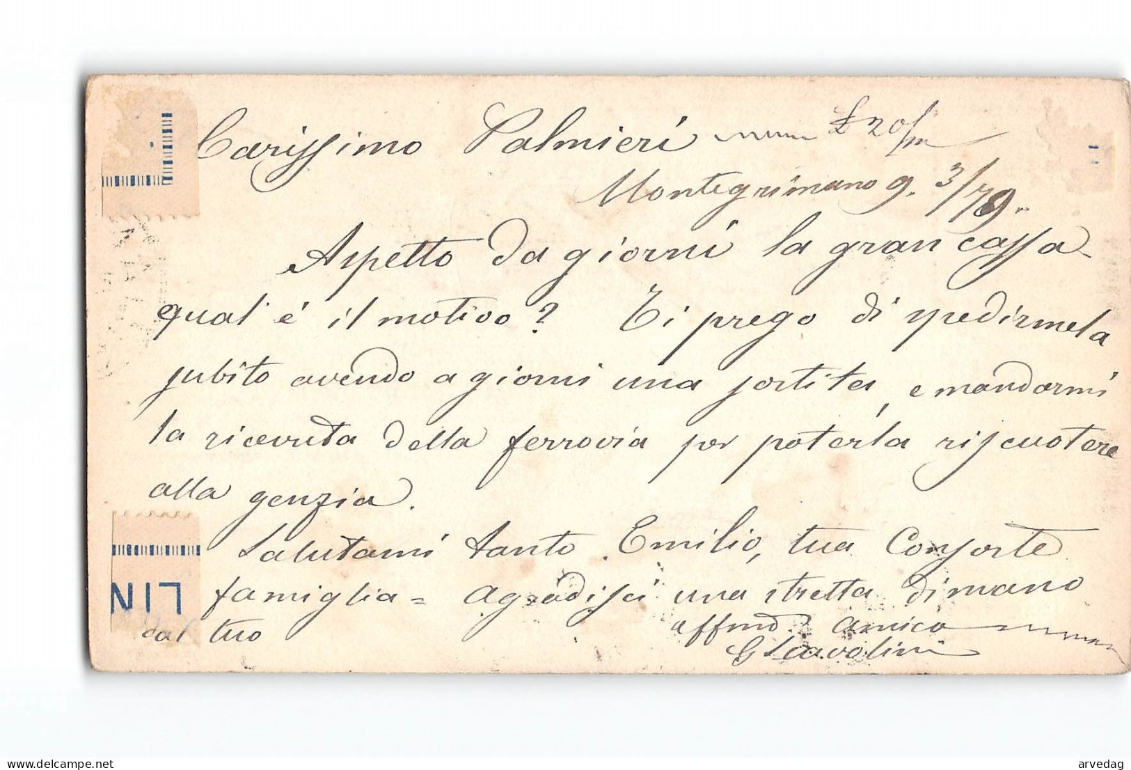 17551 CARTOLINA POSTALE 10 CENT  - MONTEGRIMANO X FORLI 1879 - Entiers Postaux