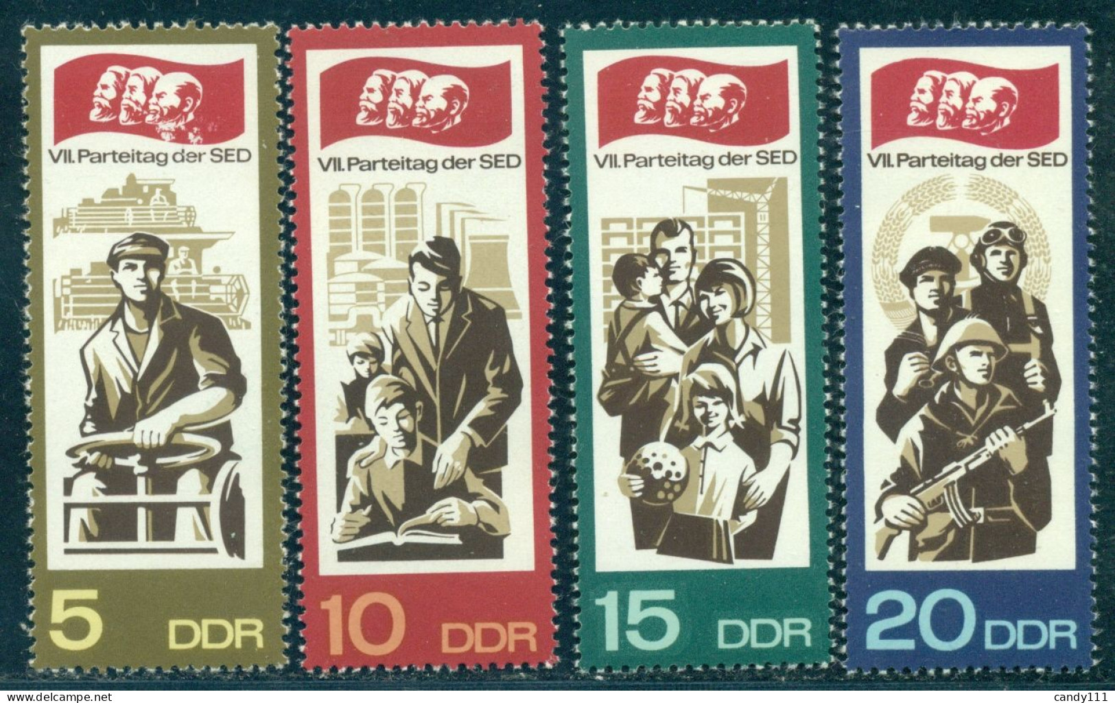 1967 Folk Art,Nutcracker,smoking Men,Angel Holding Candles,miner,DDR,1333,MNH - Usines & Industries