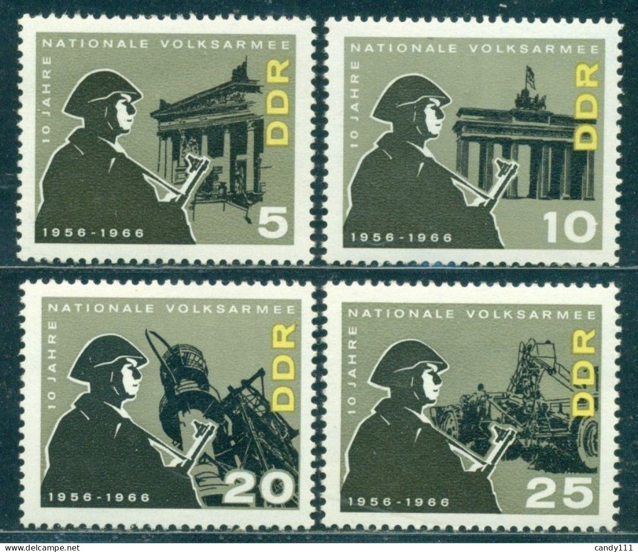 1966 National People's Army NVA,Soldier,chemical Plant,potato Harvester,DDR,1161,MNH - Usines & Industries