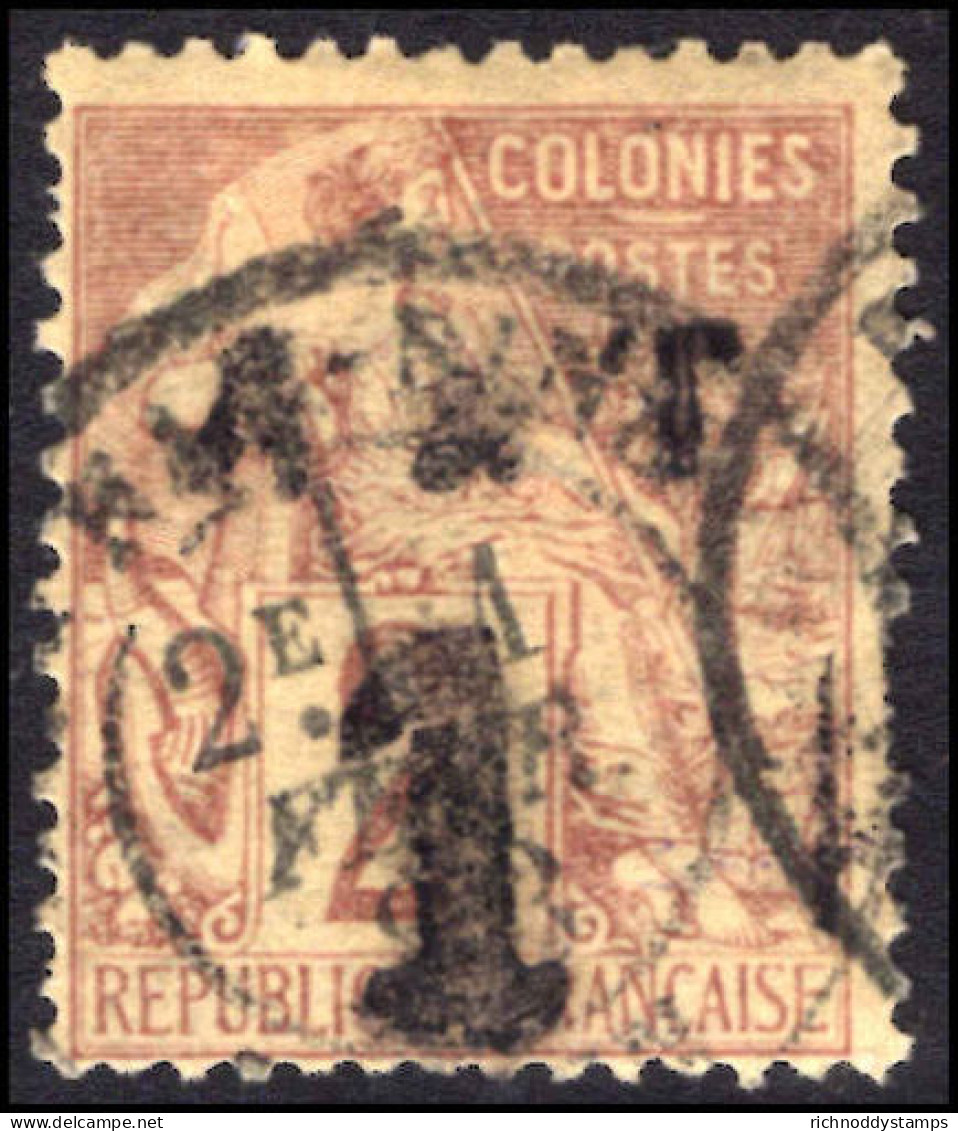 Annam & Tongking 1888 1 On 2c Brown On Buff Fine Used. - Oblitérés