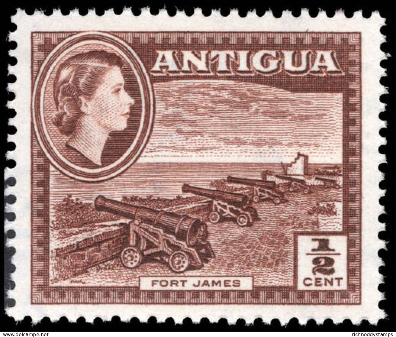 Antigua 1963-65 &#189;c Fort James Unmounted Mint. - 1960-1981 Autonomie Interne