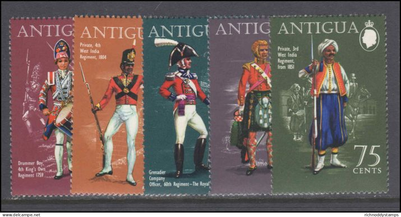 Antigua 1970 Military Uniforms (1st Series) Unmounted Mint. - 1960-1981 Ministerial Government