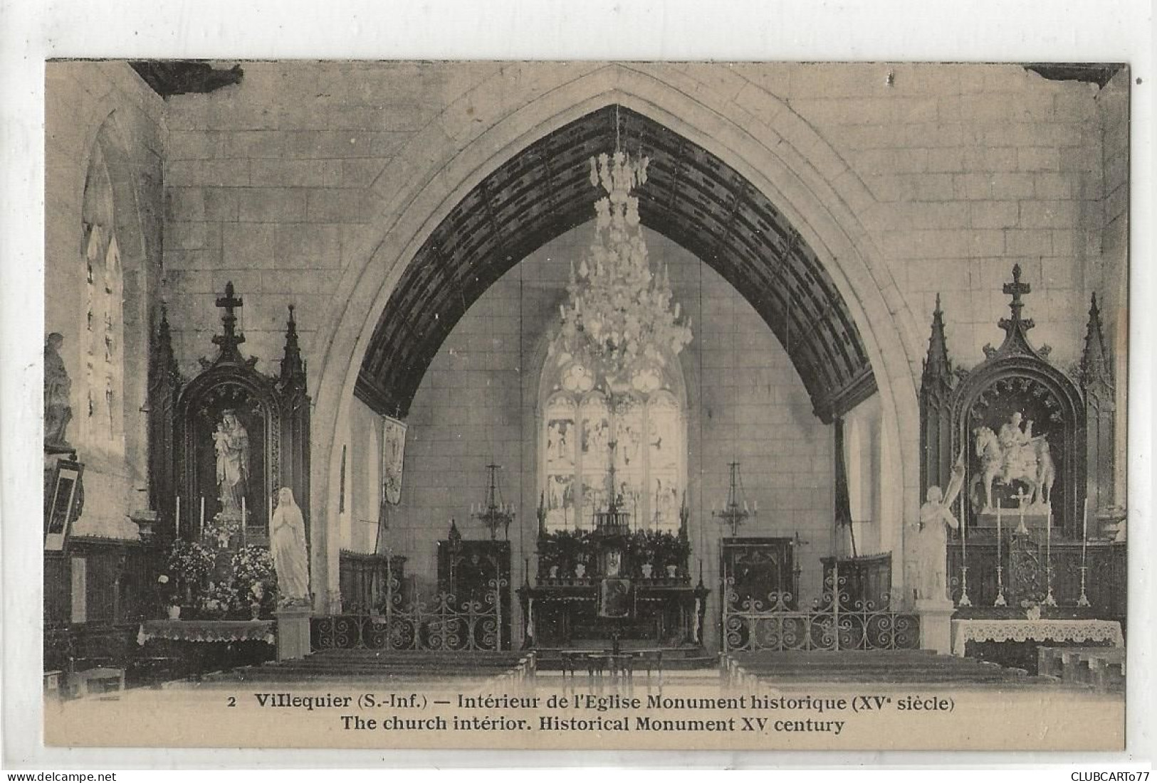 Villequier (76) : L'intérieur De L'église En 1910 PF. - Villequier