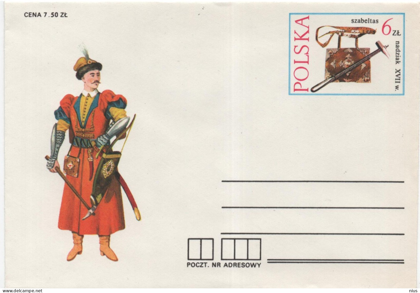 Poland Polska 1984 Polish Hussars, Szabeltas Nadziak XVII W. - Tarjetas Máxima