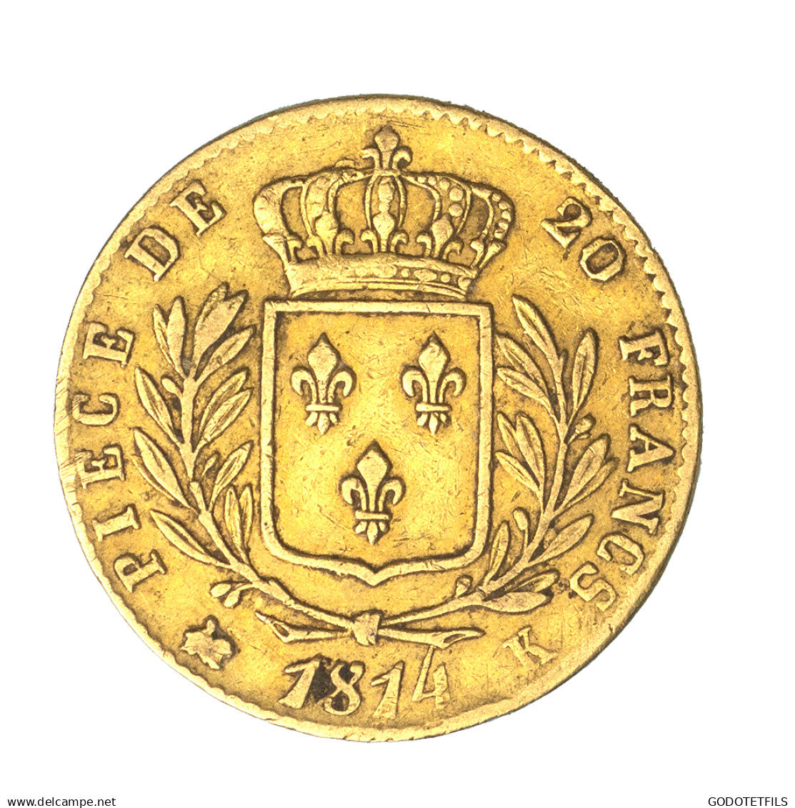 Louis XVIII-20 Francs 1814 Bordeaux - 20 Francs (oro)