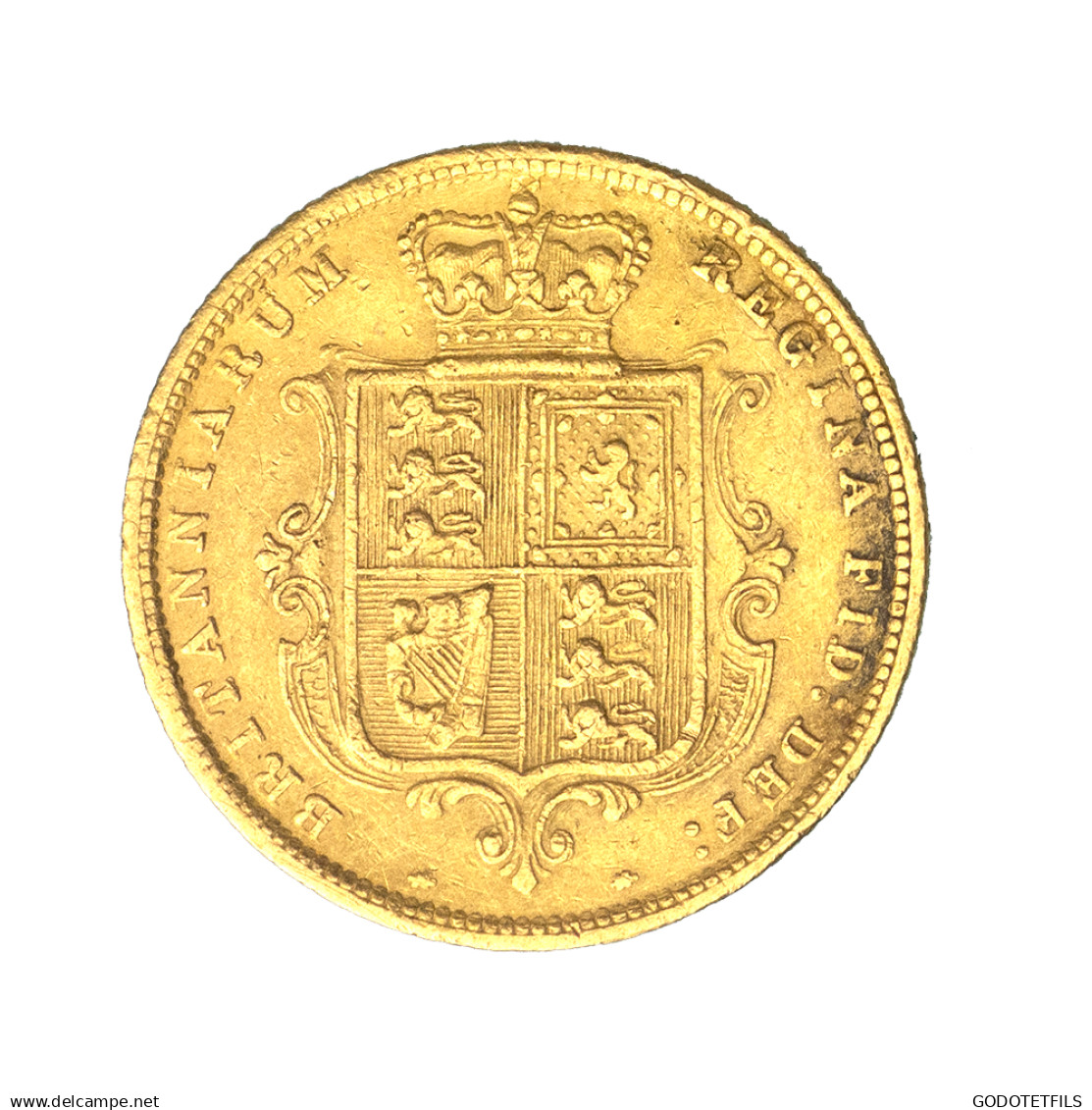 Royaume-Uni 1/2 Souverain Victoria Buste Jeune Et Armoiries 1883 Londres - 1/2 Sovereign