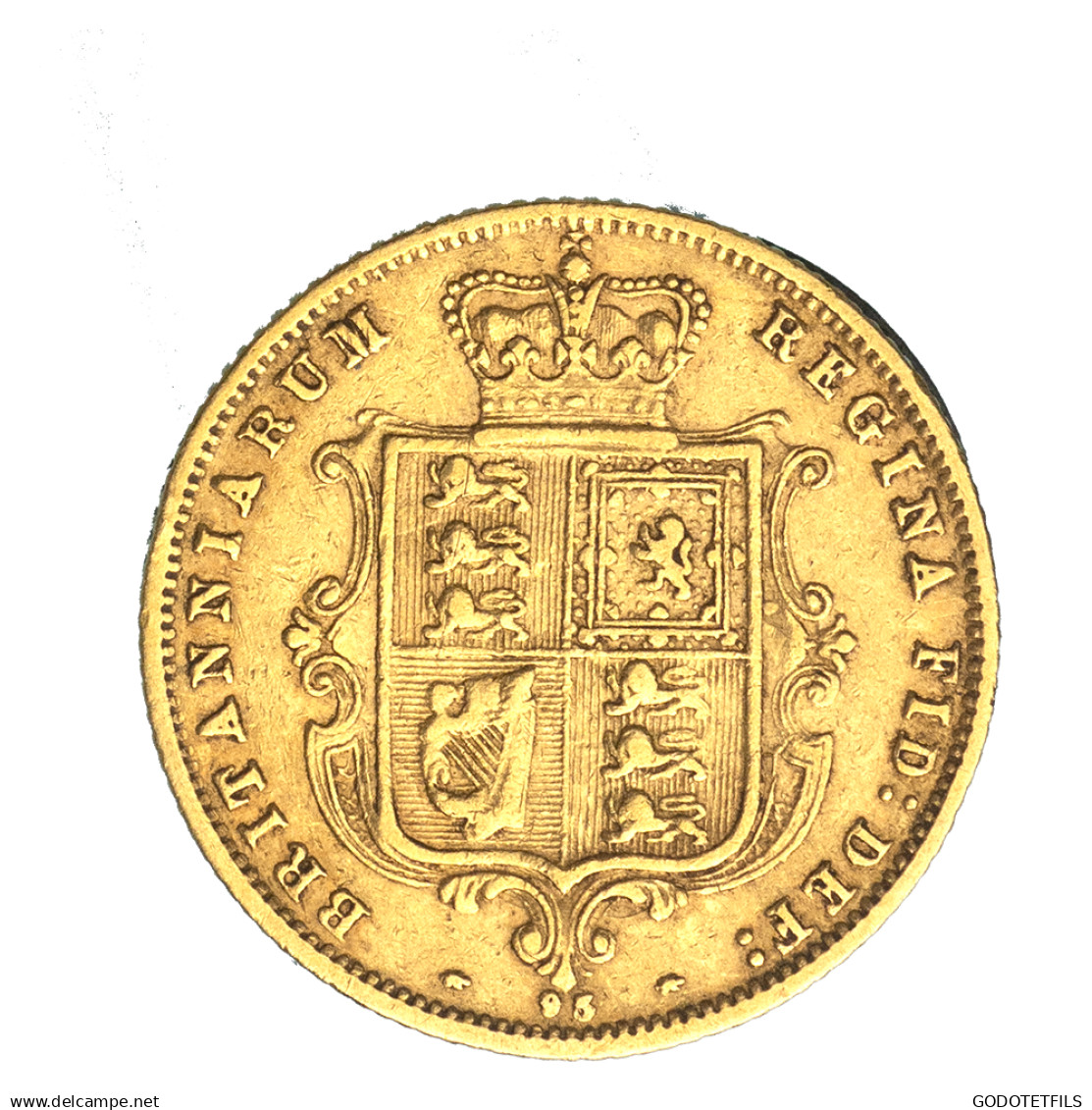 Royaume-Uni 1/2 Souverain Victoria Buste Jeune Et Armoiries 1877 Londres - 1/2 Sovereign