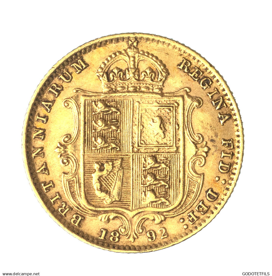 Royaume-Uni-Victoria -Demi Souverain 1892 Londres - 1/2 Sovereign