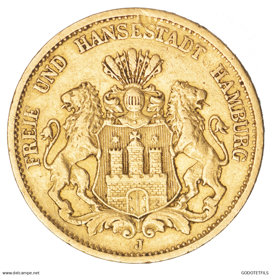 Allemagne-Ville Libre DHambourg 20-Mark 1878 Hambourg - 5, 10 & 20 Mark Oro