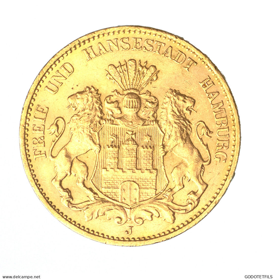 Allemagne-Ville Libre DHambourg 20 Mark 1913 Hambourg - 5, 10 & 20 Mark Gold
