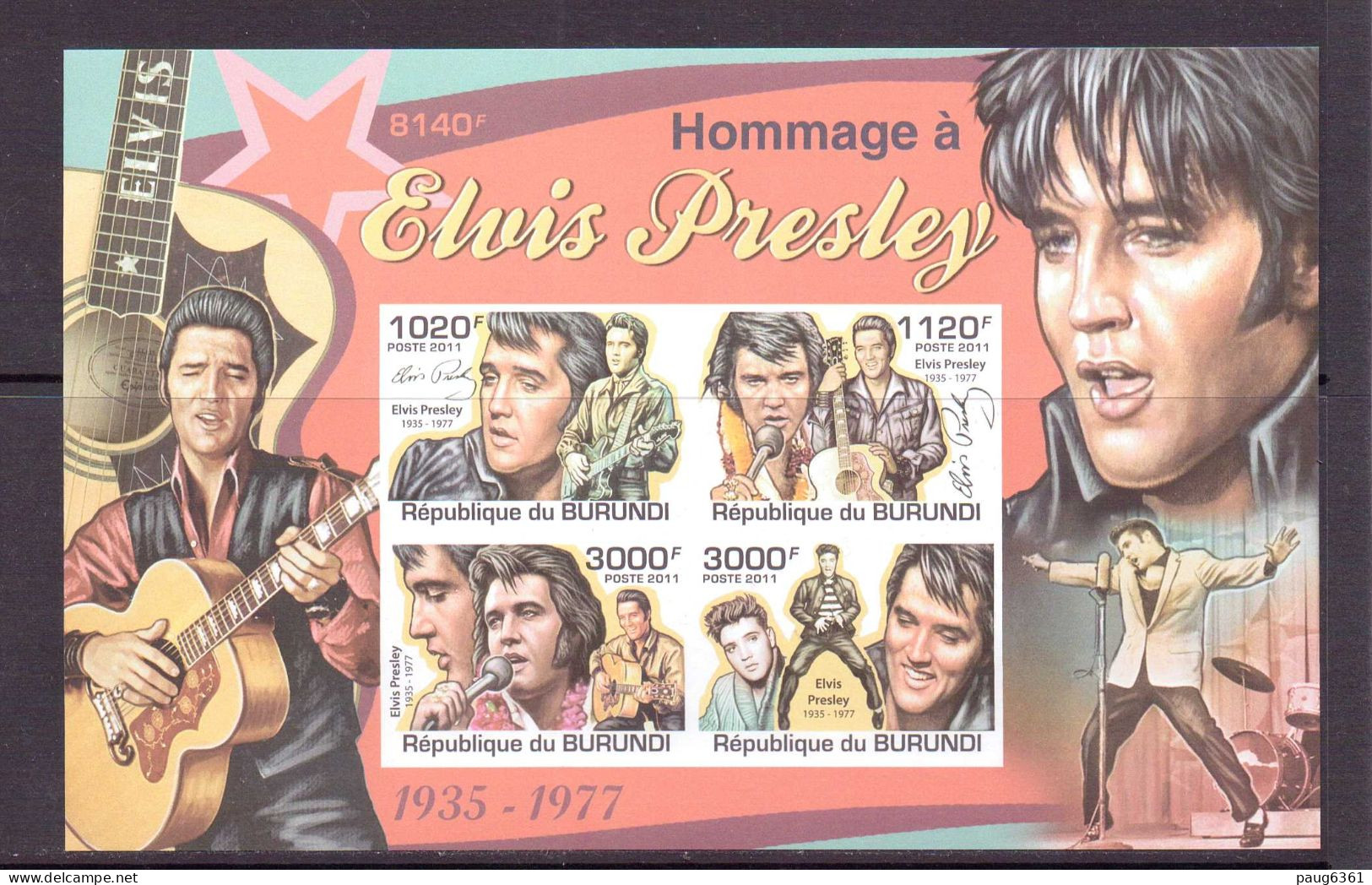 BURUNDI 2011 ELVIS PRESLEY  YVERT N°B171 NEUF MNH** - Elvis Presley