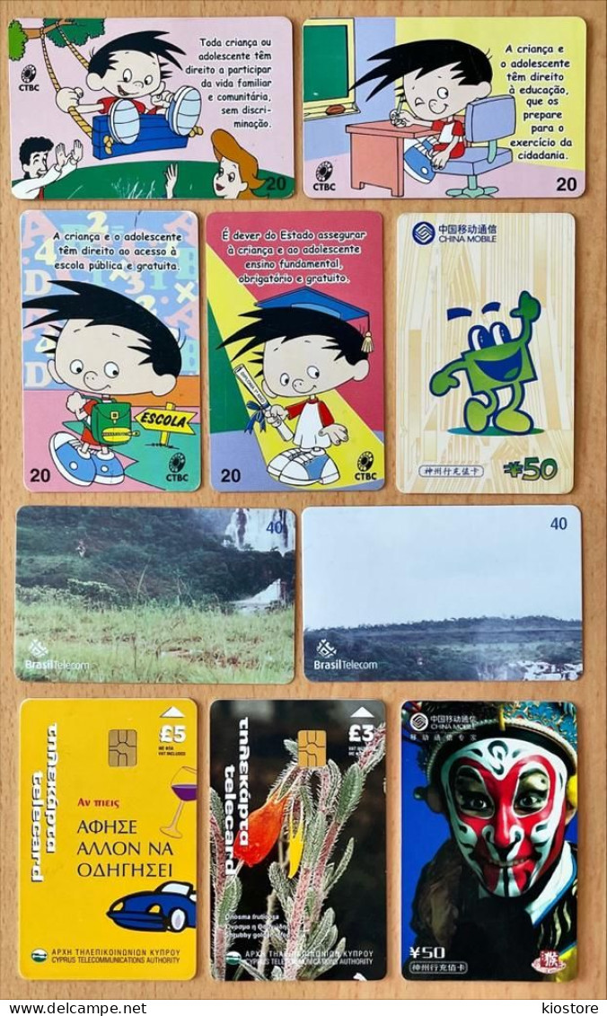 10 Different Phonecards For Collection (including CTBC Telecom Themes) - Lots - Collections