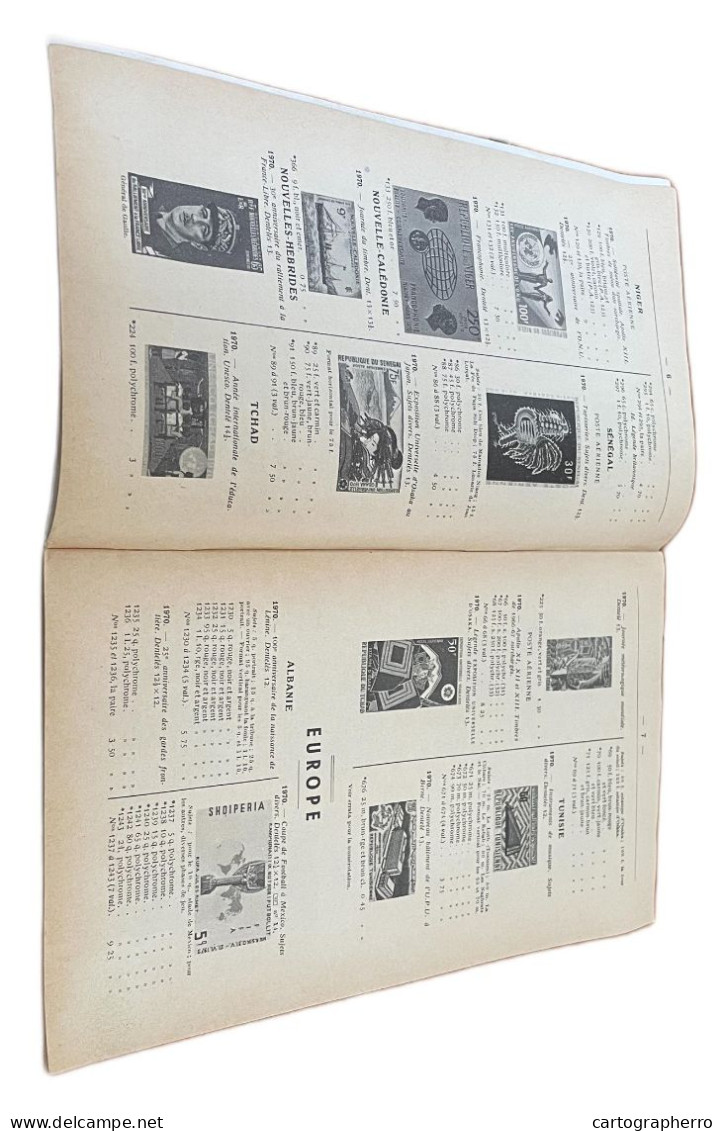 Bulletin Mensuel de l`ancienne maison Theodore Champion 1971 1er supplement au catalogue Yvert & Tellier