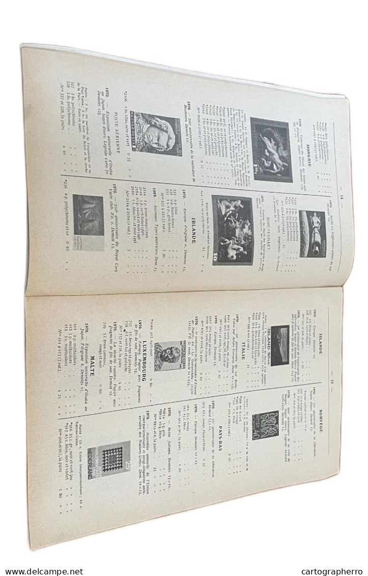 Bulletin Mensuel de l`ancienne maison Theodore Champion 1971 1er supplement au catalogue Yvert & Tellier