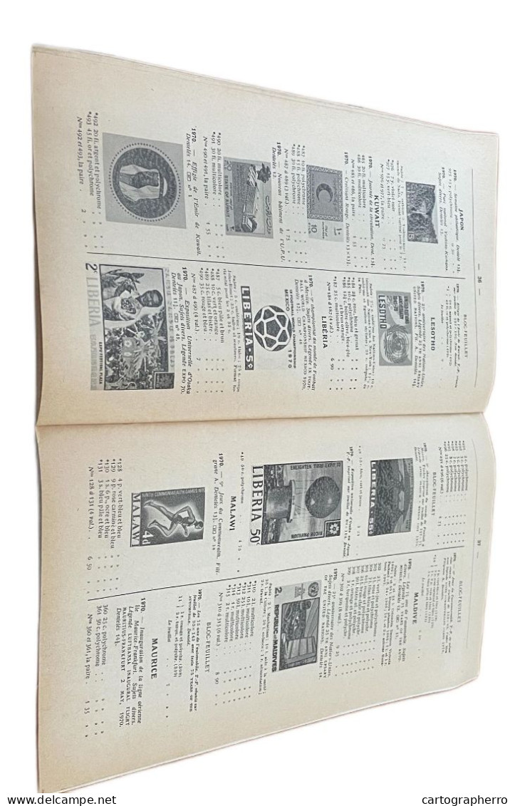 Bulletin Mensuel de l`ancienne maison Theodore Champion 1971 1er supplement au catalogue Yvert & Tellier