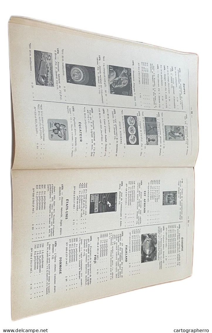 Bulletin Mensuel de l`ancienne maison Theodore Champion 1971 1er supplement au catalogue Yvert & Tellier
