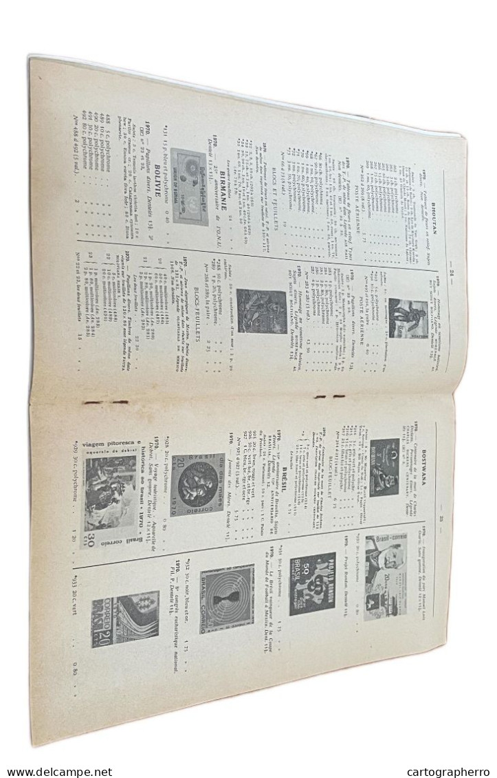 Bulletin Mensuel de l`ancienne maison Theodore Champion 1971 1er supplement au catalogue Yvert & Tellier