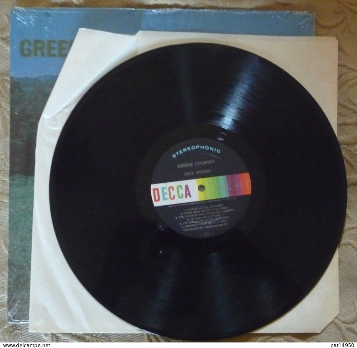PAT14950 DISQUE VINYLE 33T JACK GREENE  " GREENE COUNTRY "   1971 MCA Import USA - Country Et Folk