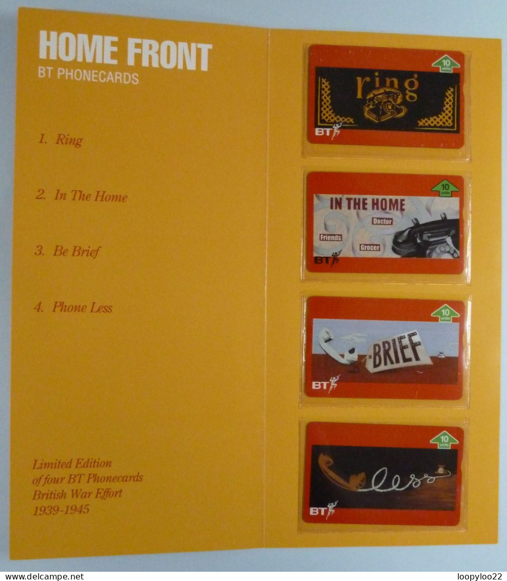 UK - BT - Landis & Gyr - HOME FRONT - Set Of 4 - Limited Edition - Mint In Folder - RARE - BT Emissioni Interne