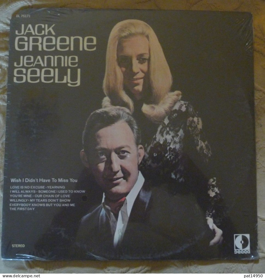 DISQUE VINYLE 33T JACK GREENE &  JEANNIE SEELY " Wish I Didn't Have To Miss You " DECCA Import USA - Country Et Folk