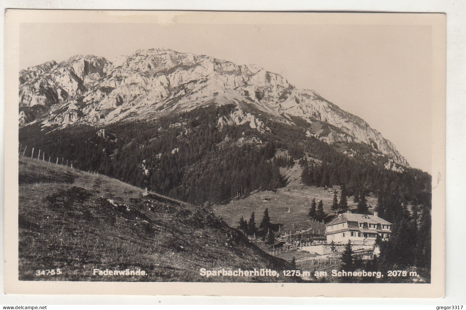 D503) SPARBACHERHÜTTE Am Schneeberg - Fadenwände ALT ! Feldpost GLOGGNITZ 1942 - Schneeberggebiet
