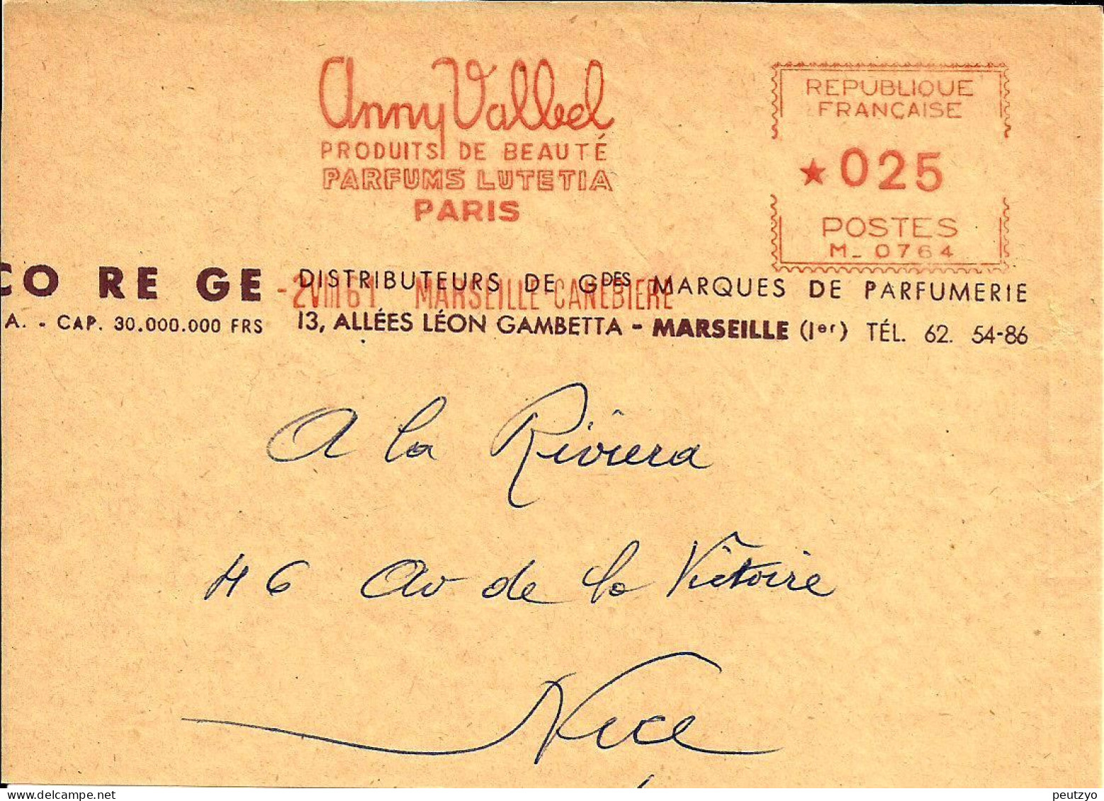 Lettre  EMA Havas M 1967 Anny Valbel Produits Beauté Parfumerie Lutetia Metier 23 Marseille A72/37 - Usines & Industries