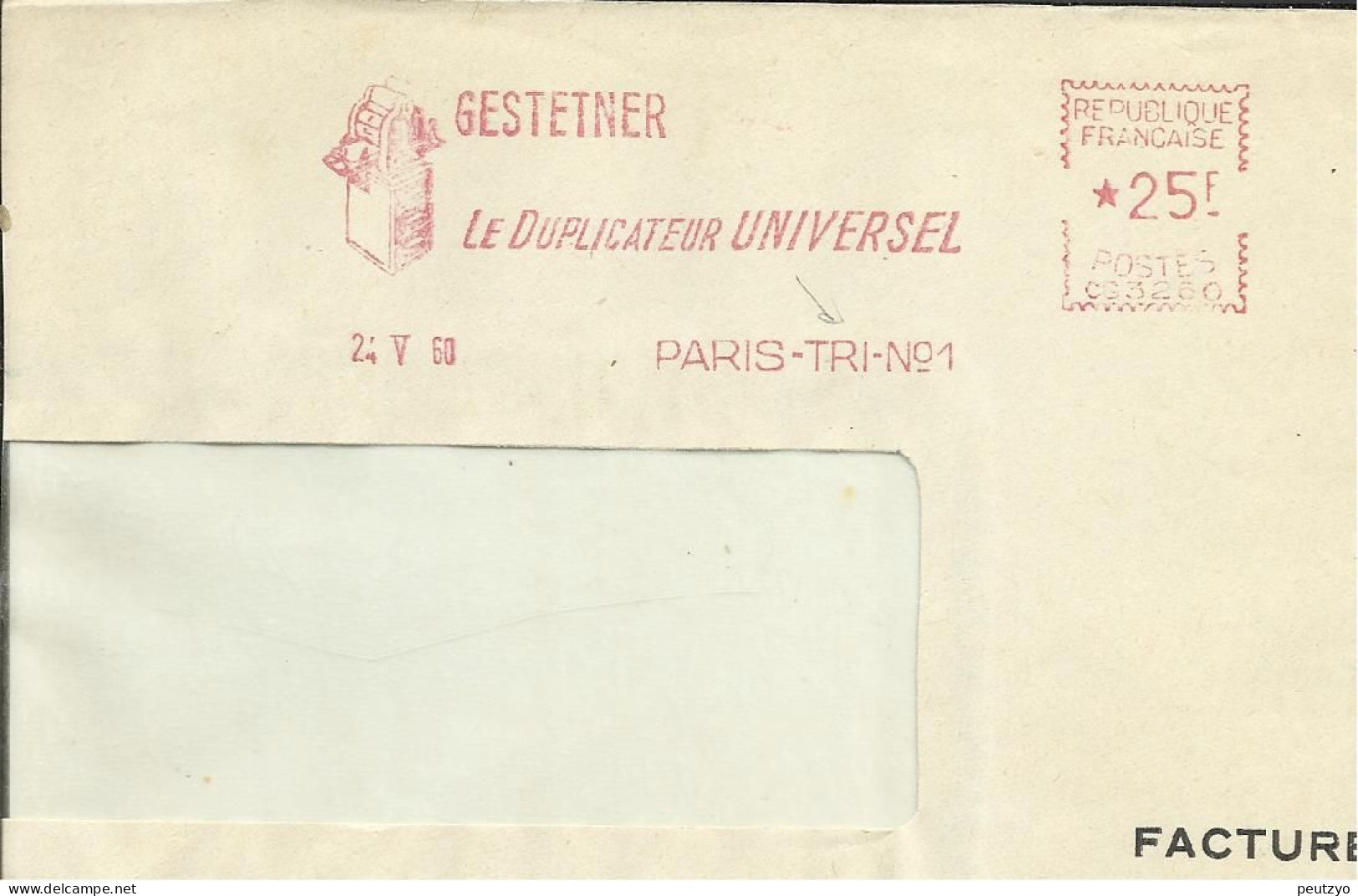 Lettre  EMA  Havas C 1960 GESTETNER Le Duplicateur Universel Bureaux Polycopieur , Imprimerie Metiers  75 Paris  A14/37 - Usines & Industries