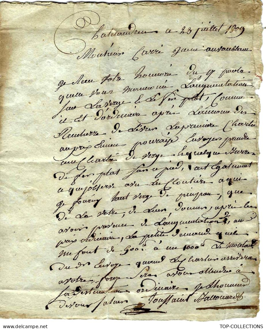 1809 LETTRE Sign. M.post. CHATEAULAUDREN Cotes Du Nord => Armor >  Carré Forges Du Vaublanc Plemet Loudéac V.SCANS+HIST. - 1801-1848: Precursori XIX