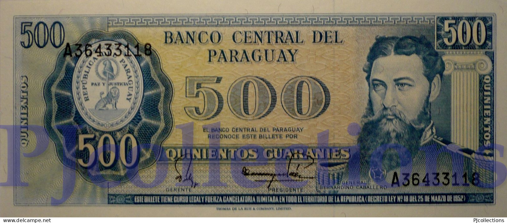 PARAGUAY 500 GUARANIES 1982 PICK 206 UNC - Paraguay