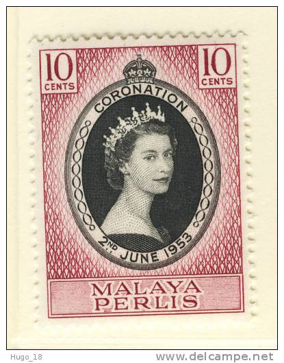 1953 QUEEN ELIZABETH CORONATION  MALAYA PERLIS - Perlis