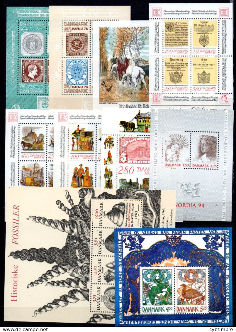 Danemark: Yvert N° BF  2/9 Et 12/13 ; Cote 118.00€ - Blocks & Sheetlets