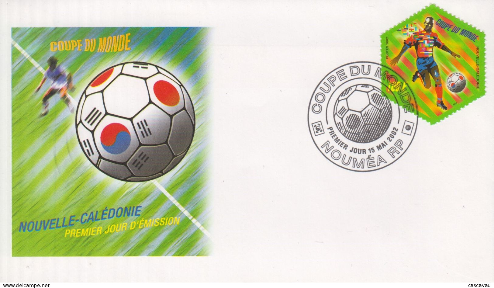 Enveloppe   FDC  1er  Jour   NOUVELLE   CALEDONIE   COUPE  DU  MONDE  De  FOOTBALL   2002 - 2002 – Corea Del Sur / Japón