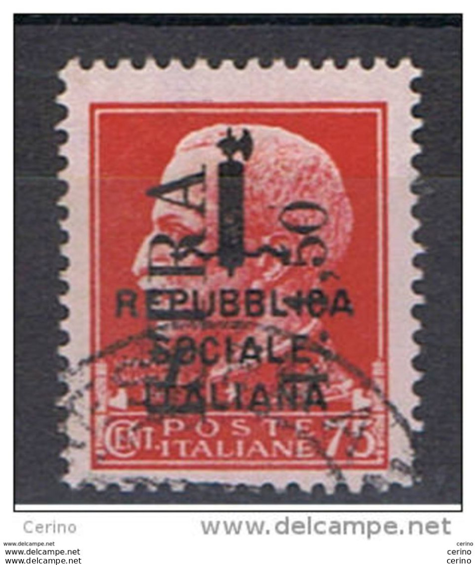 ISTRIA - OCCUPAZIONE  JUGOSLAVA:  1945  SOPRASTAMPATO  -  £. 1,50/ 75 C. CARMINIO  US. -  SASS. 27 - Joegoslavische Bez.: Istrië