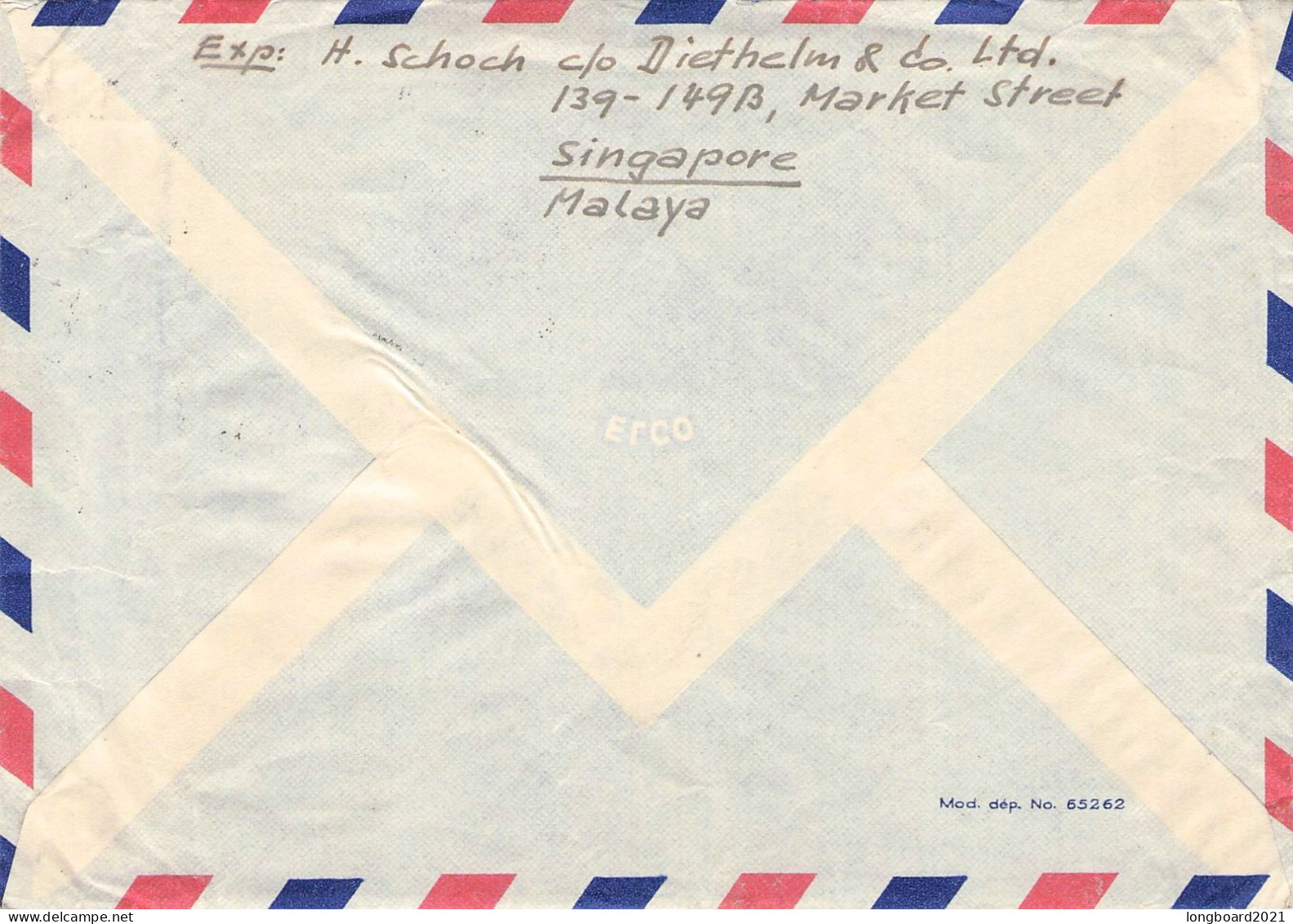 SINGAPORE - AIR MAIL 1949 - ST. GALLEN/CH / *278 - Singapur (...-1959)