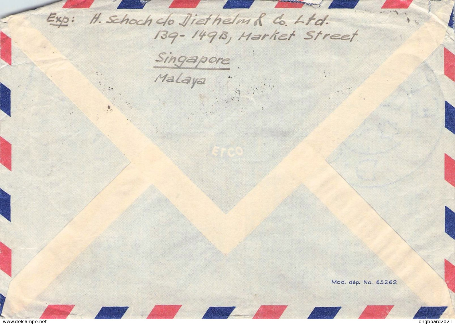 SINGAPORE - AIR MAIL 1949 - ST. GALLEN/CH / *279 - Singapur (...-1959)