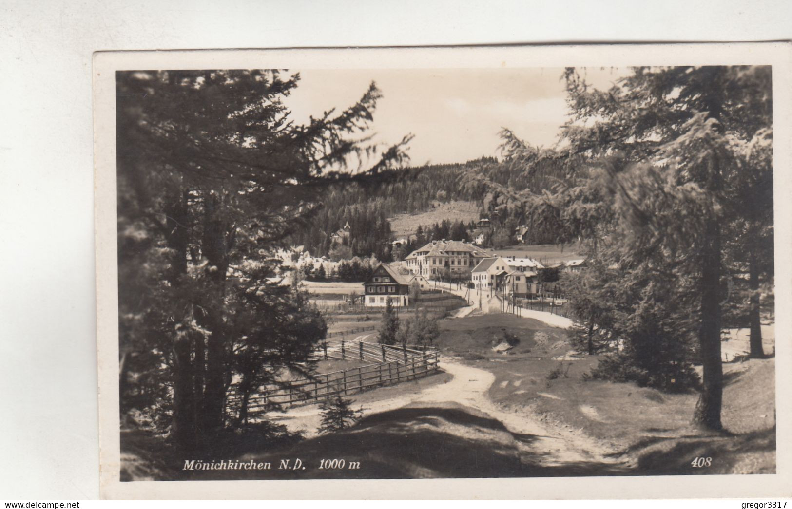 D548) MÖNICHKIRCHEN - Niederdonau - Straße Zaun Häuser ALT 1942 Feldpost - Wechsel