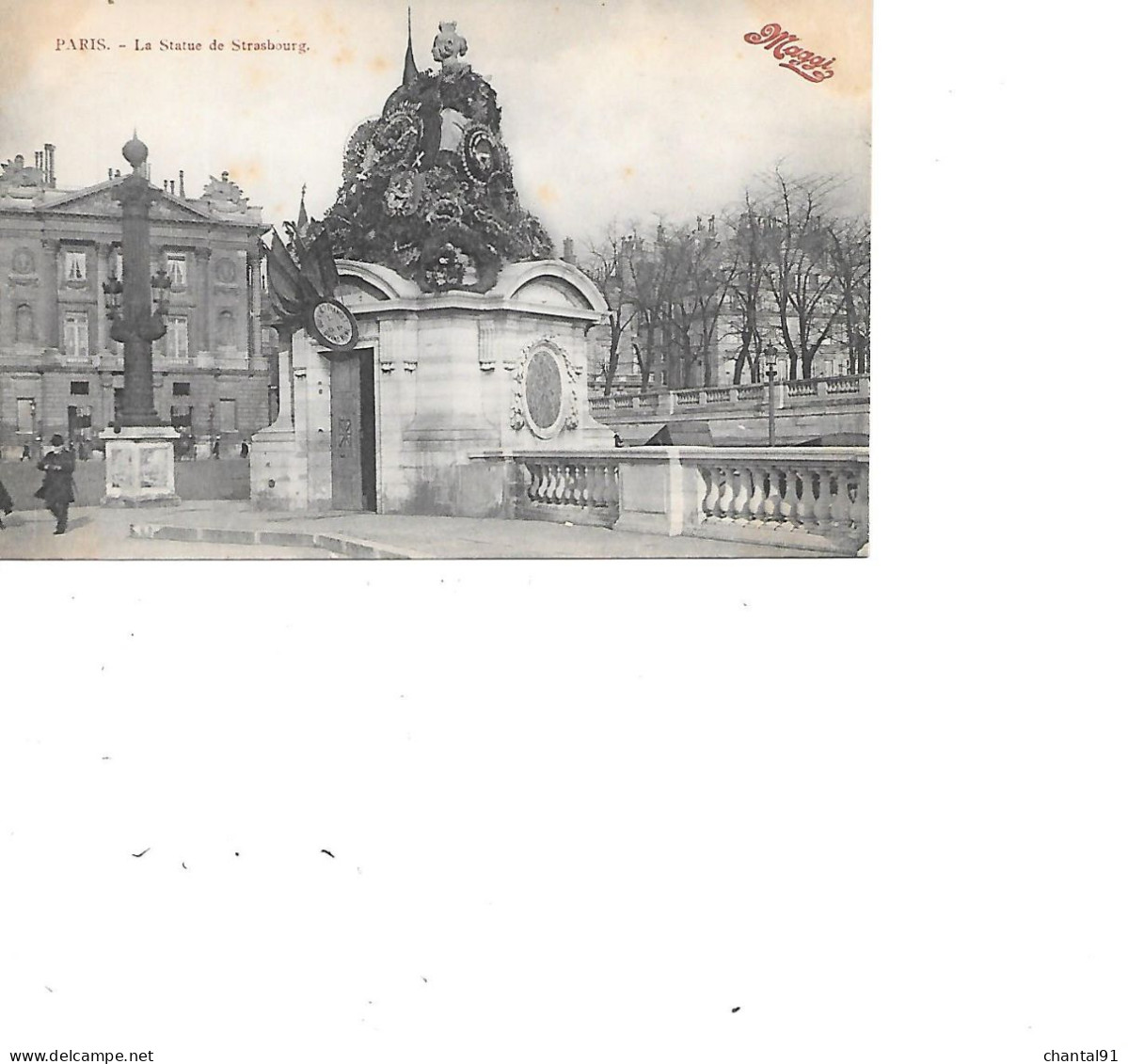 CARTE POSTALE 75 PARIS LA STATUE DE STRASBOURG PUB MAGGI - Statues