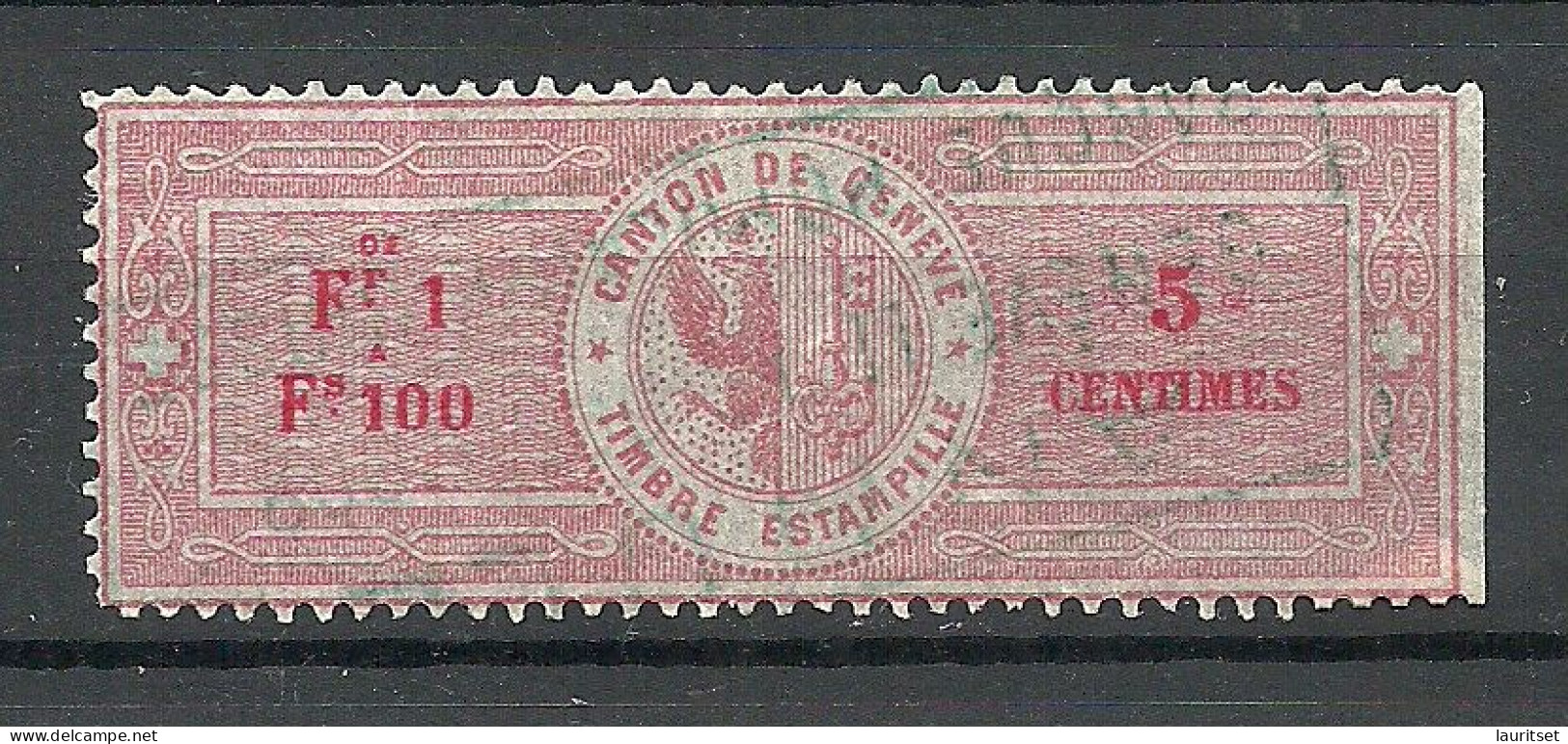 SCHWEIZ Switzerland O 1890 Canton De Genève Timbre Estampillé Revenue Tax Steuermarke - Revenue Stamps