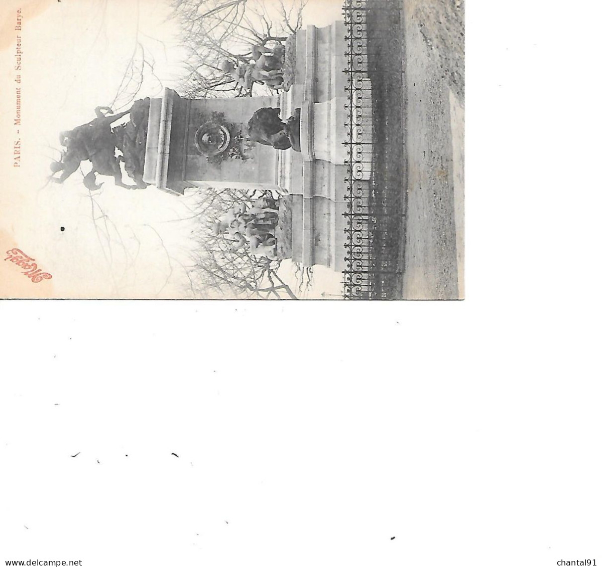 CARTE POSTALE 75 PARIS MONUMENT DU SCULPTEUR BARYE  PUB MAGGI - Statues