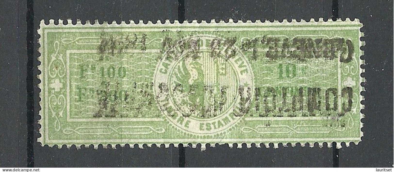 SCHWEIZ Switzerland O 1881 Canton De Genève Timbre Estampillé Revenue Tax Steuermarke - Steuermarken