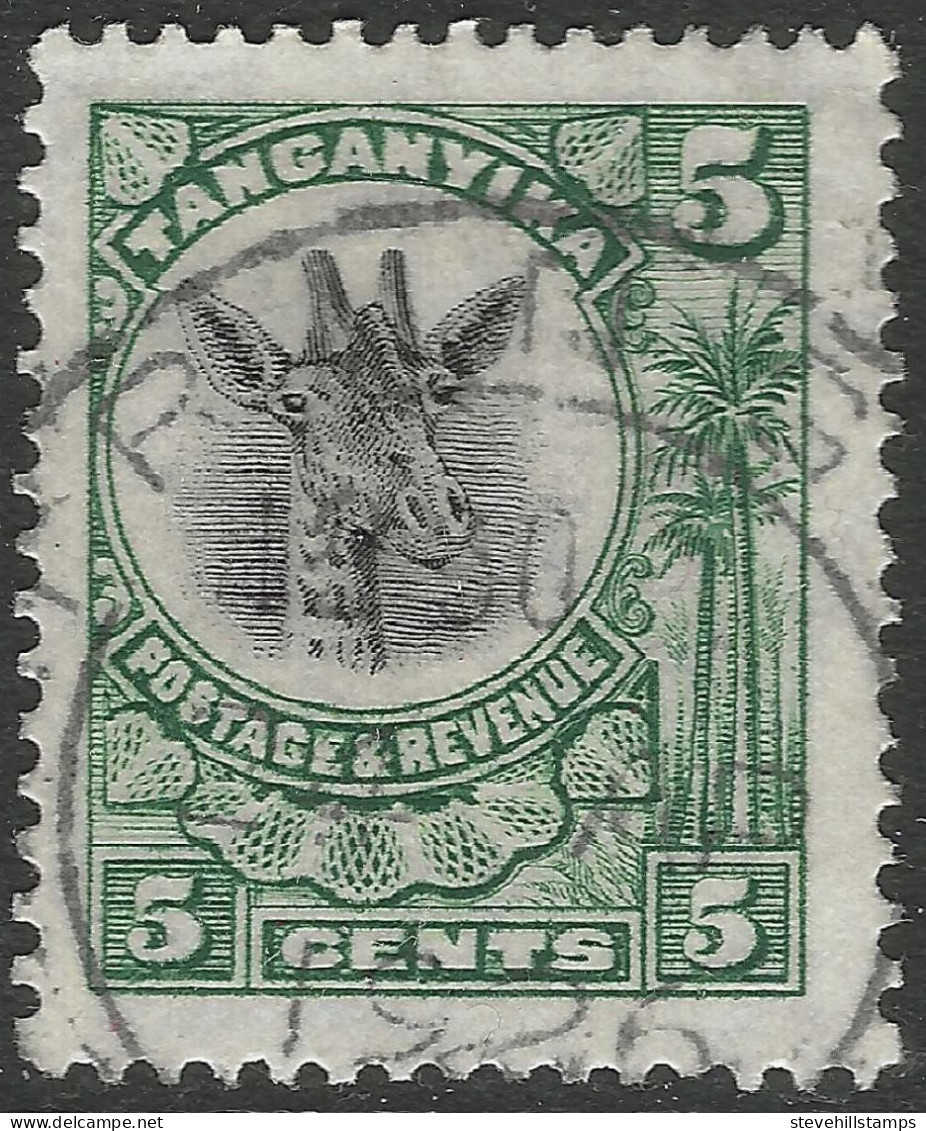 Tanganyika. 1925 Giraffe. New Colours. 5c Used. SG 89 - Tanganyika (...-1932)