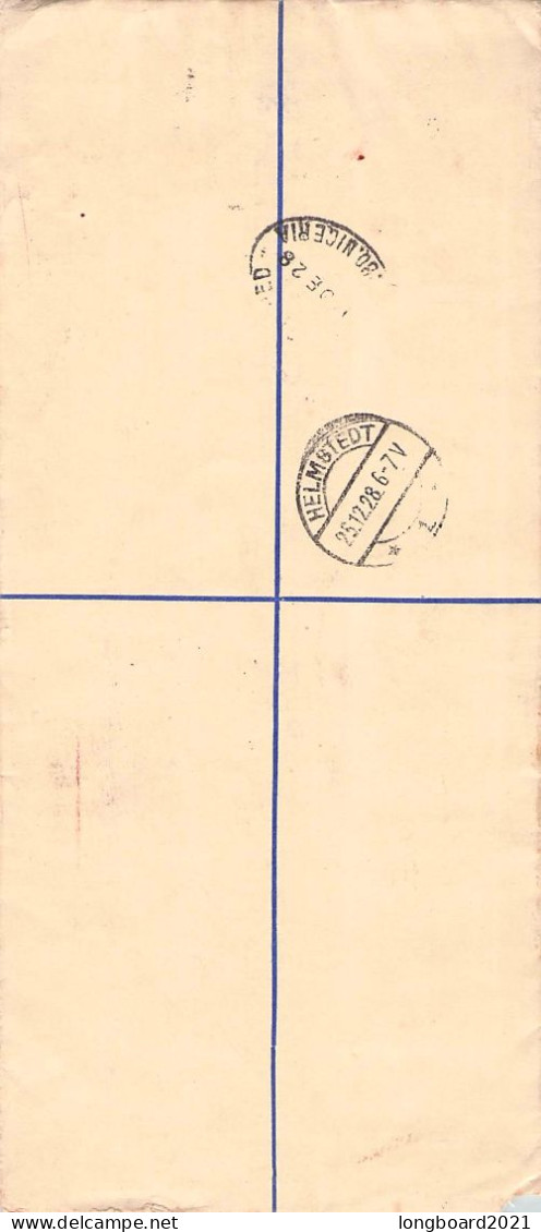 NIGERIA - REGISTERED LETTER 1928 OSHOCBO - HELMSTEDT/DE / *289 - Nigeria (...-1960)