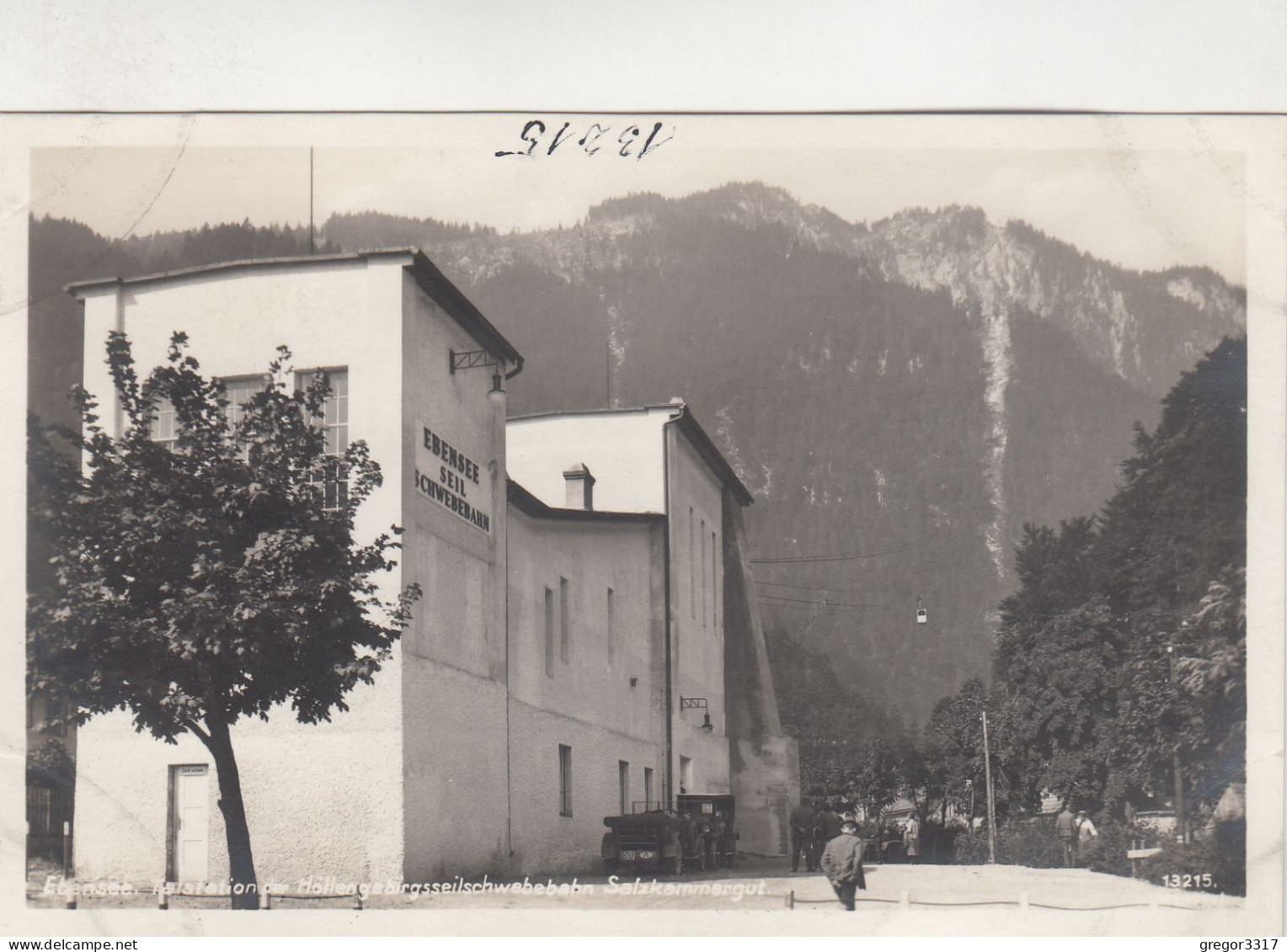 D580) EBENSEE - Talstation Der HÖLLENGEBIRGSSEILSCHWEBEBAHN - Salzkammergut - AUTO Ansichten ALT ! - Ebensee