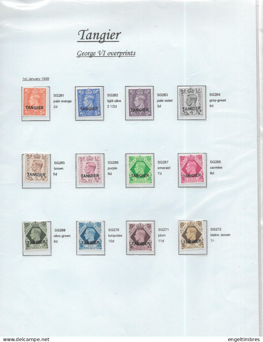 GB GEORGE 6th  - Tangier  Overprints 1949 SG261/272    U/M - Neufs