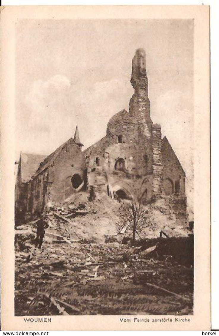 WOUMEN VOM FEINDE ZERSTÖRTE  KIRCHE  Feldpostkarte 1916  611 D1 Houthulst - Houthulst