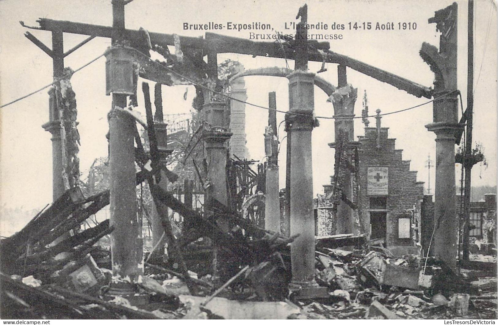 BELGIQUE - Bruxelles-Exposition - L'Incendie Des 14-15 Aout 1910 - Bruxelles-Kermesse - Carte Postale Ancienne - Expositions Universelles