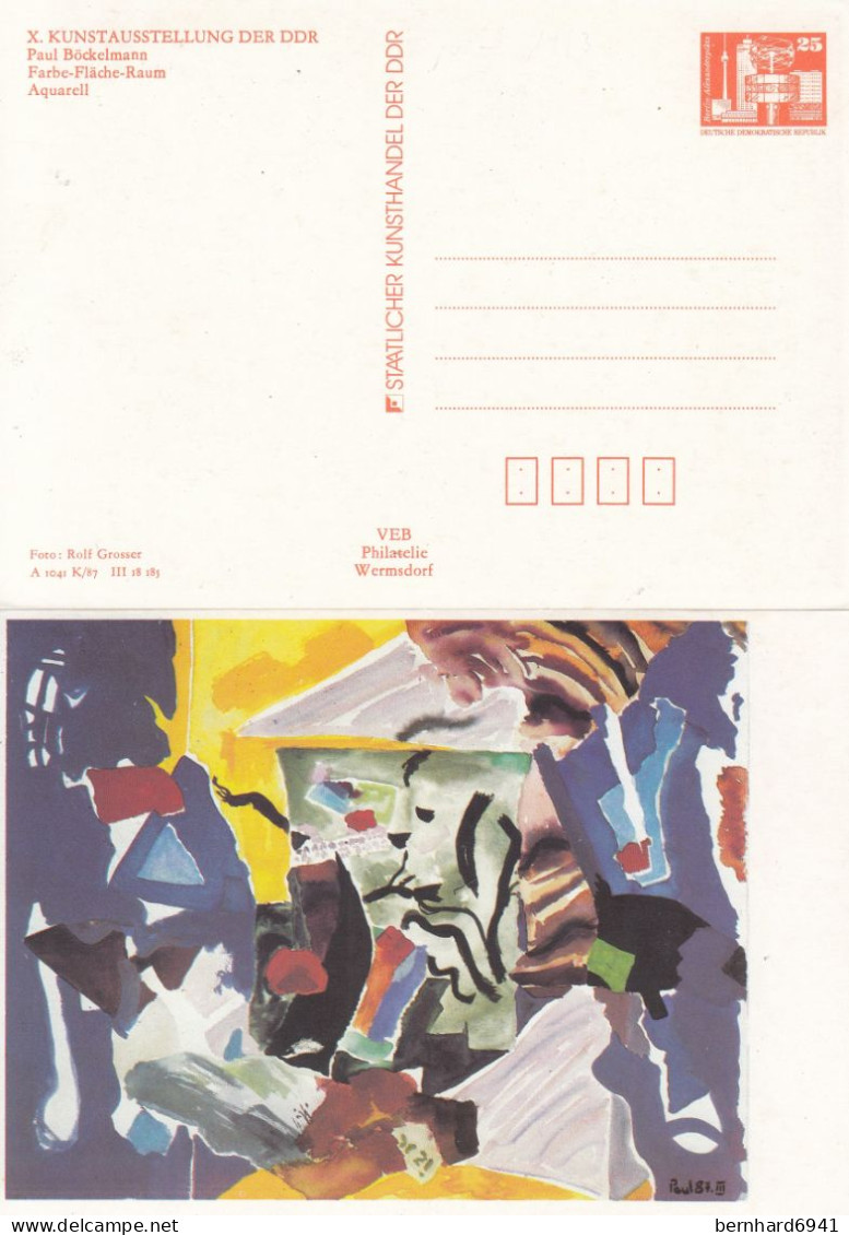 (71) PP 19/1 **  X. Kustausstellung Der DDR -  Paul Böckelmann - Farbe-Fläche-Raum - Private Postcards - Mint