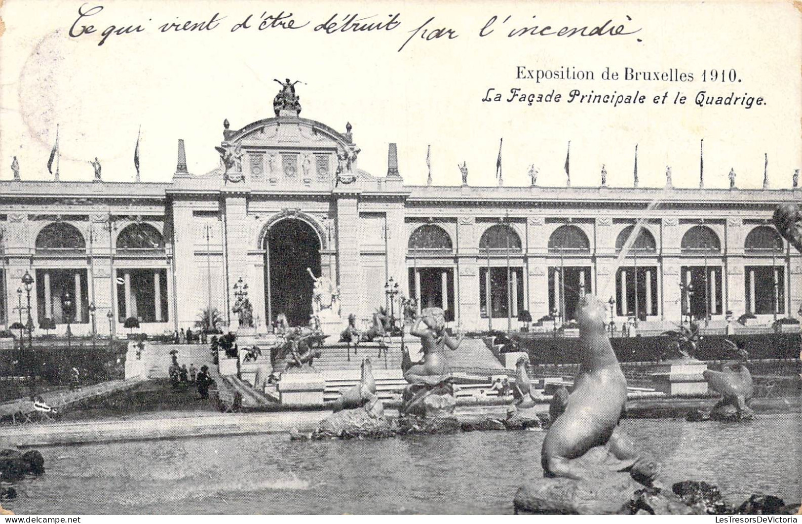 BELGIQUE - Bruxelles - Exposition De Bruxelles 1910 - La Façade Principale Et Le Quadrige - Carte Postale Ancienne - Universal Exhibitions