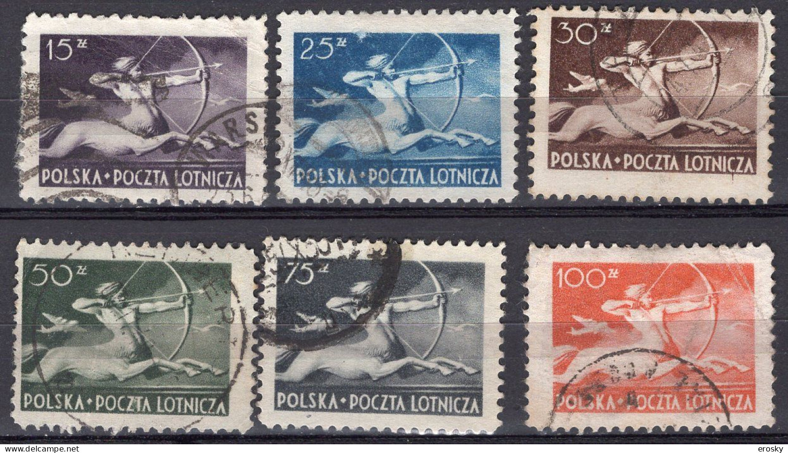 R3772 - POLOGNE POLAND AERIENNE Yv N°18/23 - Oblitérés