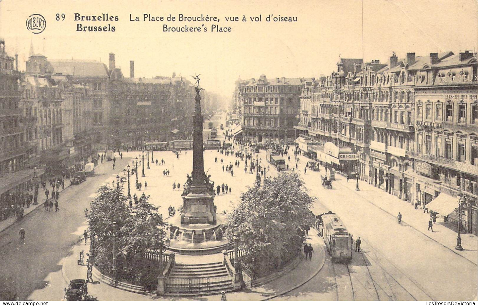 BELGIQUE - Bruxelles - La Place De Brouckère, Vue à Vol D'oiseau - Carte Postale Ancienne - Plätze